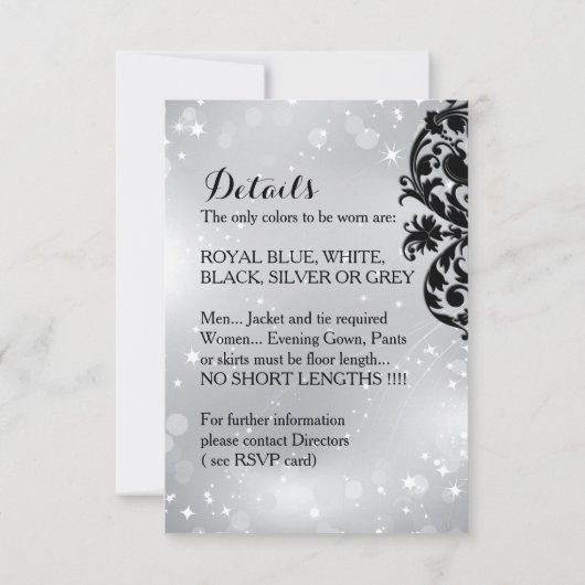 Modern Masquerade Ball Invitation Kaart (Achterkant)