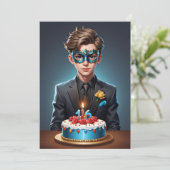 Modern Masquerade Sweet 16 Uitnodigingen (Staand voorkant)