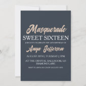 Modern Masquerade Sweet 16 Uitnodigingen (Achterkant)