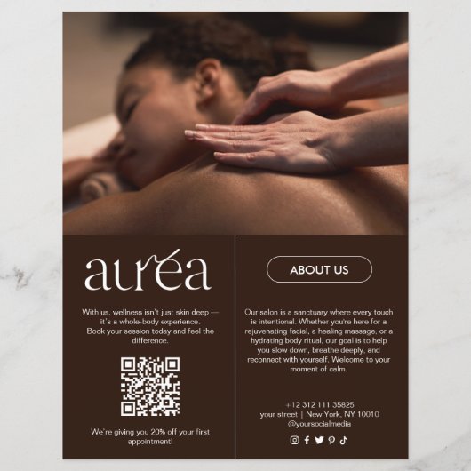 Modern Massage Spa Promotion Flyer (Achterkant)
