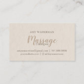 Modern Massage Therapeut Script Lotus Bloem Zakeli Visitekaartje (Achterkant)