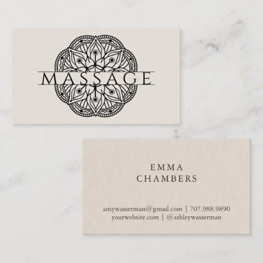 Modern Massage Therapist Lotus Pose Visitekaartje (Voorkant / Achterkant)