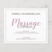 Modern Massage Therapist Script Blush Pink Script Flyer (Voorkant)