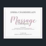 Modern Massage Therapist Script Blush Pink Script Flyer<br><div class="desc">Moderne massage therapeut flyer met roze blush script kalligrafie die een serif type voor contrast overlapt. Een elegante serene ontwerpstijl voor uw praktijk. 100 vliegers</div>