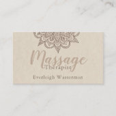 Modern Massage Therapist Script Lotus Flower Busin Visitekaartje (Voorkant)