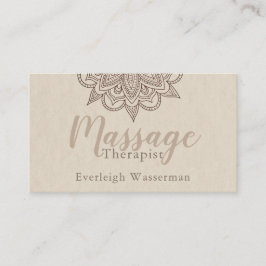 Modern Massage Therapist Script Lotus Flower Busin Visitekaartje