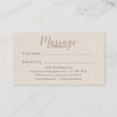 Modern Massage Therapist Script Lotus Flower Klantenkaartje (Achterkant)