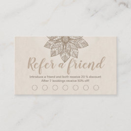 Modern Massage Therapist Script Lotus Flower Klantenkaartje