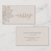Modern Massage Therapist Script Lotus Flower Visitekaartje (Voorkant / Achterkant)