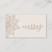 Modern Massage Therapist Script Lotus Flower Visitekaartje (Voorkant)