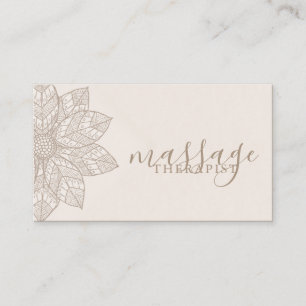 Modern Massage Therapist Script Lotus Flower Visitekaartje