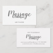 Modern Massage Therapist Script Typografie Visitekaartje (Voorkant / Achterkant)
