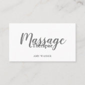 Modern Massage Therapist Script Typografie Visitekaartje (Voorkant)
