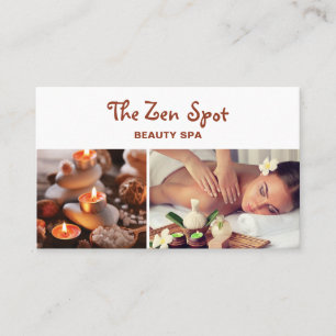 Modern Massage Therapist Zen Stones Beauty Spa Visitekaartje