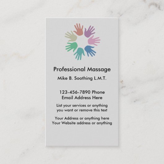Modern Massage Visitekaartje (Voorkant)