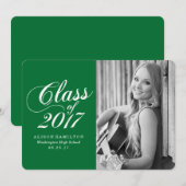 Modern massief groen | aankondiging van afstuderen (Voorkant / Achterkant)