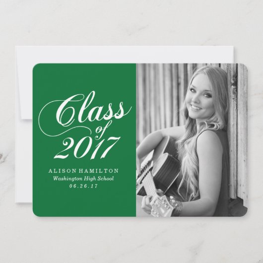 Modern massief groen | aankondiging van afstuderen (Voorkant)