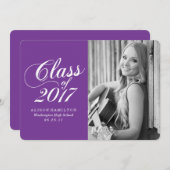 Modern massief Paarse | aankondiging van afstudere (Voorkant / Achterkant)