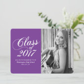 Modern massief Paarse | aankondiging van afstudere (Staand voorkant)