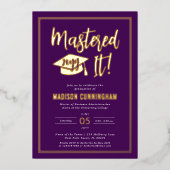 Modern Mastered It Master's Degree Graduation  Folie Uitnodiging (Voorkant)