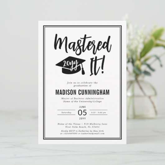 Modern Mastered It Master's Degree Graduation  Kaart (Staand voorkant)