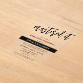 Modern Master's Degree Afstuderen Beheerde het Acryl Uitnodigingen (Laagn)