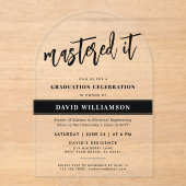 Modern Master's Degree Afstuderen Beheerde het Acryl Uitnodigingen (Voorkant)