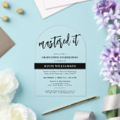 Modern Master's Degree Afstuderen Beheerde het Acryl Uitnodigingen (Insitu (Huwelijk))