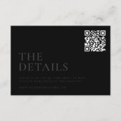 Modern mat zwart minimale bruiloft informatiekaartje (Voorkant)