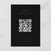 Modern mat zwart minimale bruiloft informatiekaartje (Voorkant)