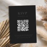 Modern mat zwart minimale bruiloft RSVP kaartje<br><div class="desc">Moderne bruiloft rsvp kaarten met minimaal ontwerp in mat zwart kleur.</div>