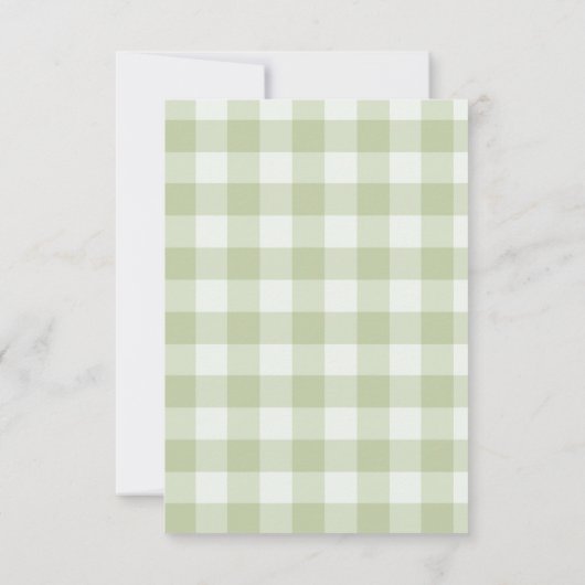 Modern Matcha thema Baby shower bedankkaart (Achterkant)