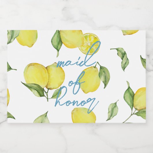 Modern Matching MOH Bach Party | citroenen Likeurfles Etiket (Enkel label)