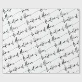 Modern Matron van Honor Wrapping Paper Black White Cadeaupapier (Vlak)