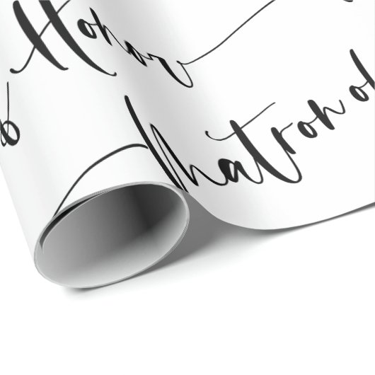 Modern Matron van Honor Wrapping Paper Black White Cadeaupapier (Rol Hoek)