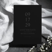 Modern Matte Black Minimalist Wedding Save The Date
