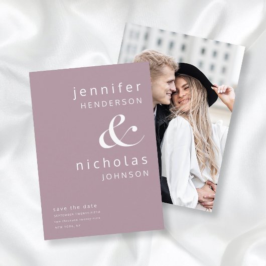 Modern Mauve Ampersand Foto Save The Date