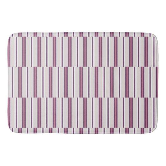 Modern Mauve and Plum Stripe Badmat (Voorkant)