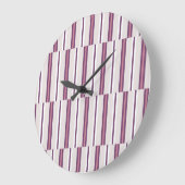 Modern Mauve and Plum Stripe Grote Klok (Hoek)
