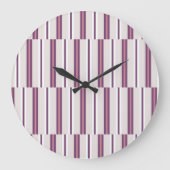 Modern Mauve and Plum Stripe Grote Klok (Voorkant)