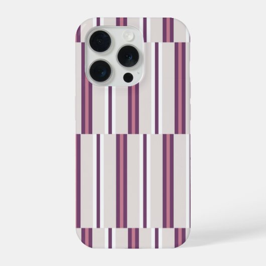 Modern Mauve and Plum Stripe iPhone Hoesje (Achterkant)
