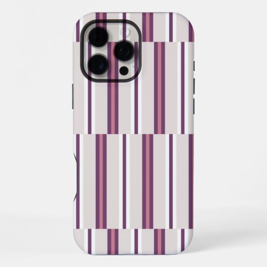 Modern Mauve and Plum Stripe iPhone Hoesje (Achterkant)