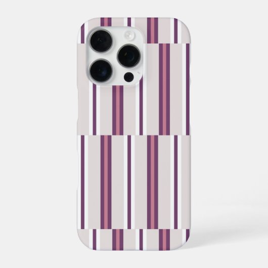Modern Mauve and Plum Stripe iPhone Hoesje (Achterkant)