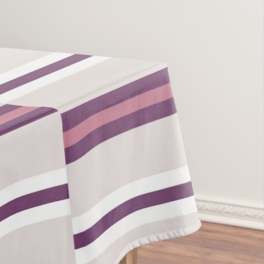 Modern Mauve and Plum Stripe Tafelkleed (Voorbeeld)
