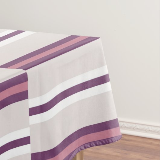 Modern Mauve and Plum Stripe Tafelkleed (Voorbeeld)