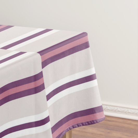 Modern Mauve and Plum Stripe Tafelkleed (Voorbeeld)