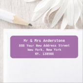 Modern mauve chique script eenvoudig retouradres etiket (Insitu)