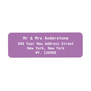 Modern mauve chique script eenvoudig retouradres etiket