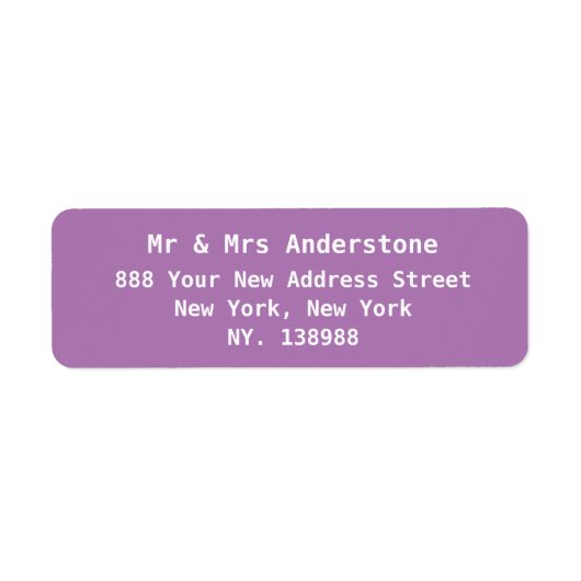 Modern mauve chique script eenvoudig retouradres etiket (Voorkant)