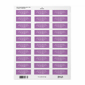 Modern mauve chique script eenvoudig retouradres etiket (Full Sheet)